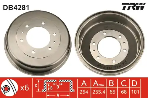 спирачен барабан TRW DB4281