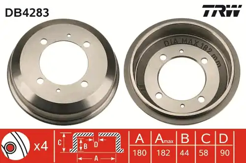 спирачен барабан TRW DB4283