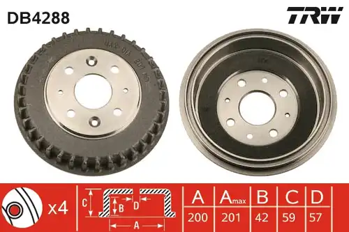 спирачен барабан TRW DB4288