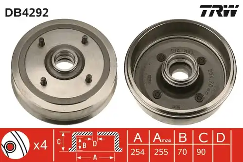 спирачен барабан TRW DB4292