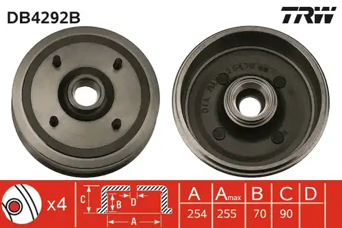 спирачен барабан TRW DB4292B