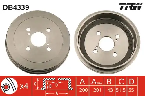 спирачен барабан TRW DB4339