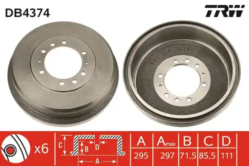 спирачен барабан TRW DB4374