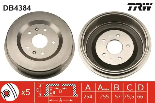 спирачен барабан TRW DB4384