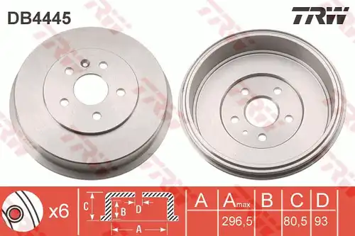 спирачен барабан TRW DB4445