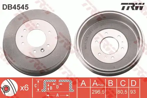 спирачен барабан TRW DB4545