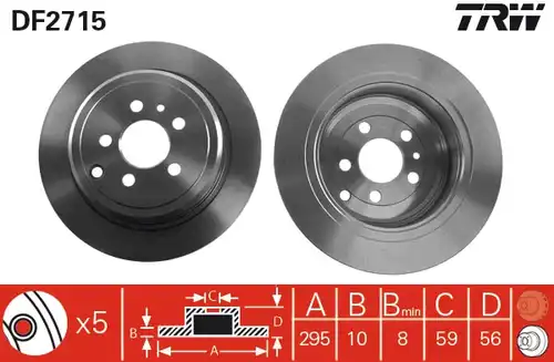 спирачен диск TRW DF2715