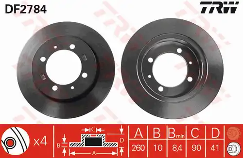 спирачен диск TRW DF2784