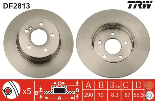 спирачен диск TRW DF2813