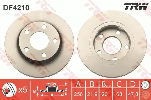 спирачен диск TRW DF4210