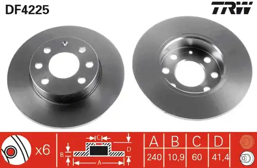 спирачен диск TRW DF4225