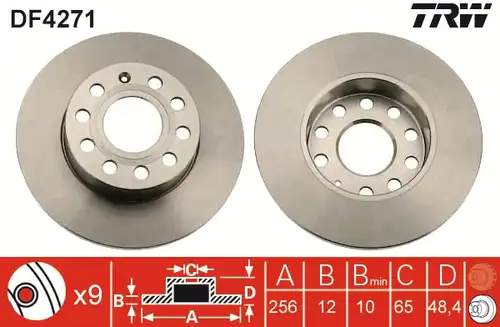 спирачен диск TRW DF4271