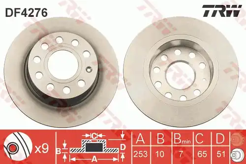 спирачен диск TRW DF4276