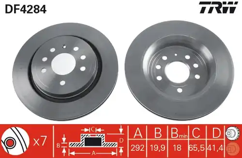 спирачен диск TRW DF4284