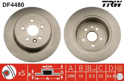 спирачен диск TRW DF4480