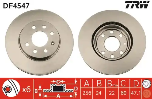 спирачен диск TRW DF4547