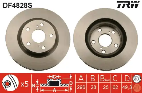 спирачен диск TRW DF4828S