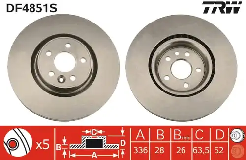 спирачен диск TRW DF4851S