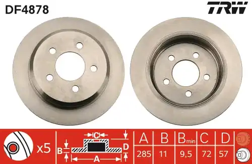 спирачен диск TRW DF4878