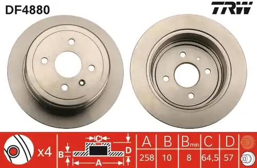 спирачен диск TRW DF4880