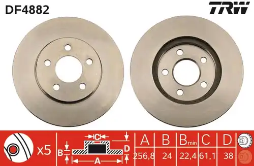 спирачен диск TRW DF4882