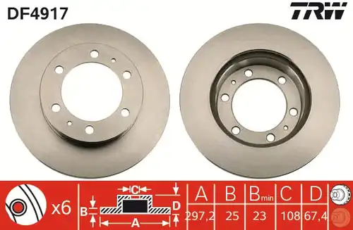 спирачен диск TRW DF4917