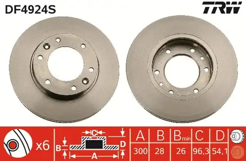 спирачен диск TRW DF4924S