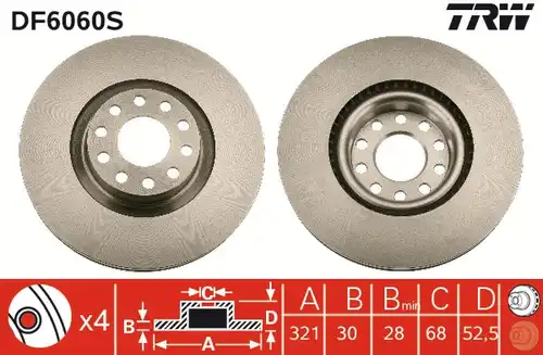 спирачен диск TRW DF6060S