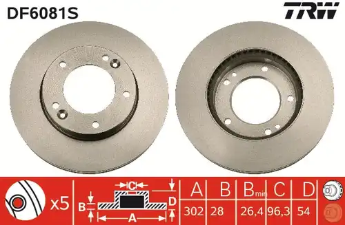 спирачен диск TRW DF6081S