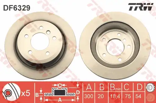 спирачен диск TRW DF6329