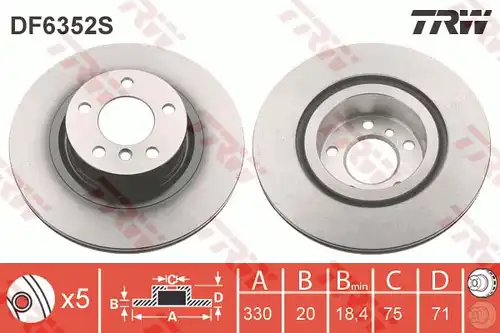 спирачен диск TRW DF6352S