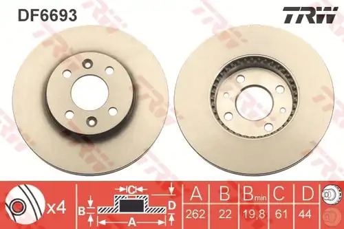 спирачен диск TRW DF6693