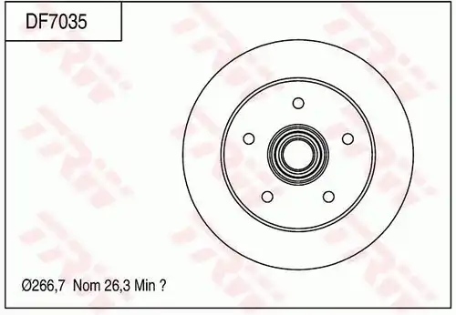 спирачен диск TRW DF7035
