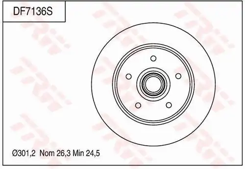 спирачен диск TRW DF7136S