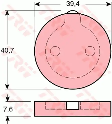 комплект феродо за накладки, дискова ръчна спирачка TRW GDB166