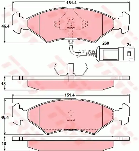 накладки TRW GDB238