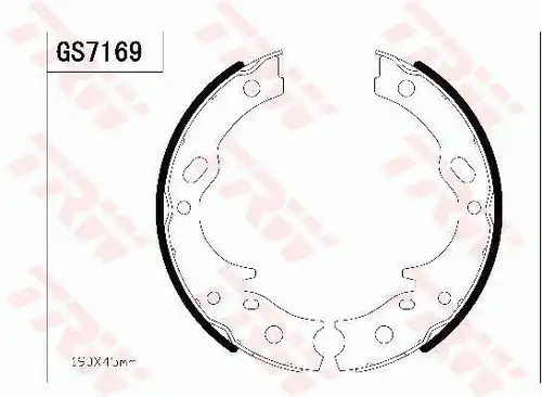 комплект спирачна челюст, ръчна спирачка TRW GS7169