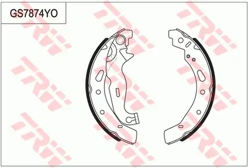 комплект спирачна челюст, ръчна спирачка TRW GS7874