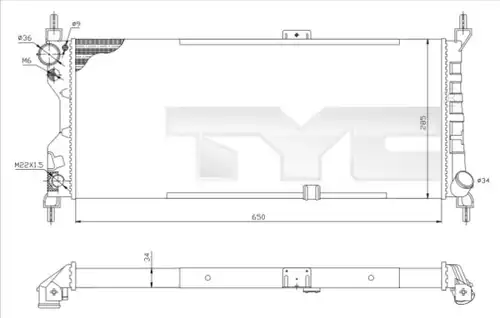 воден радиатор TYC 725-0019-R