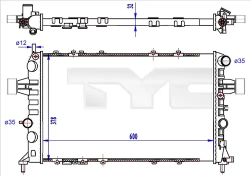 воден радиатор TYC 725-0041-R