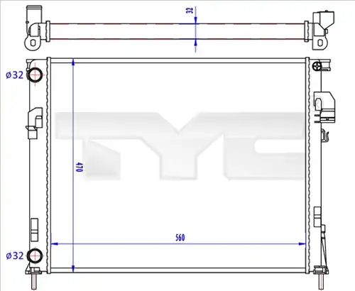 воден радиатор TYC 725-0043-R