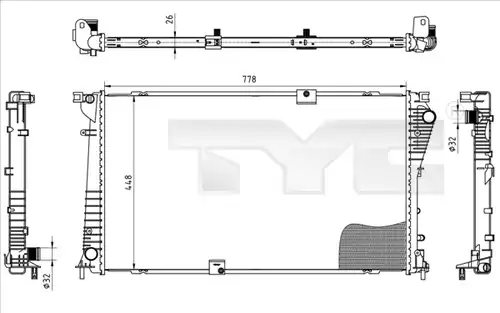 воден радиатор TYC 725-0045