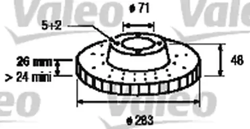 спирачен диск VALEO 186702