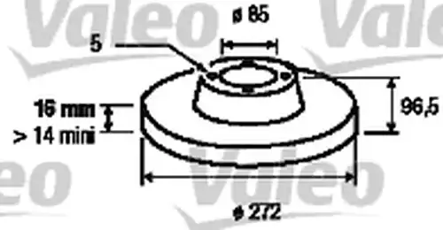 спирачен диск VALEO 187045