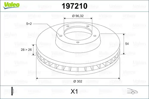 спирачен диск VALEO 197210