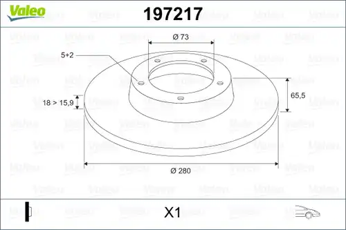 спирачен диск VALEO 197217