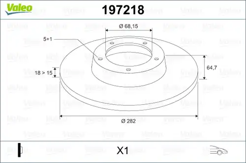 спирачен диск VALEO 197218