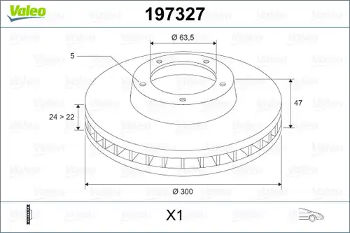 спирачен диск VALEO 197327