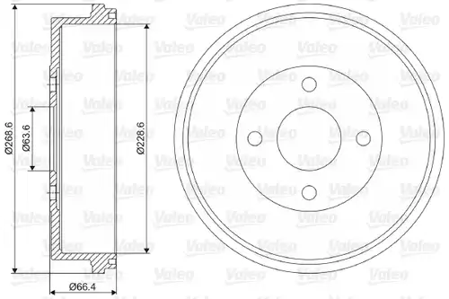 спирачен барабан VALEO 237045