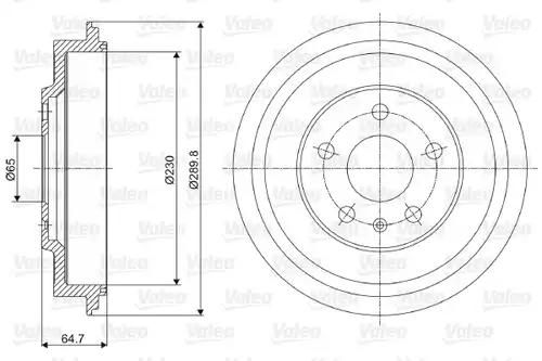 спирачен барабан VALEO 237054